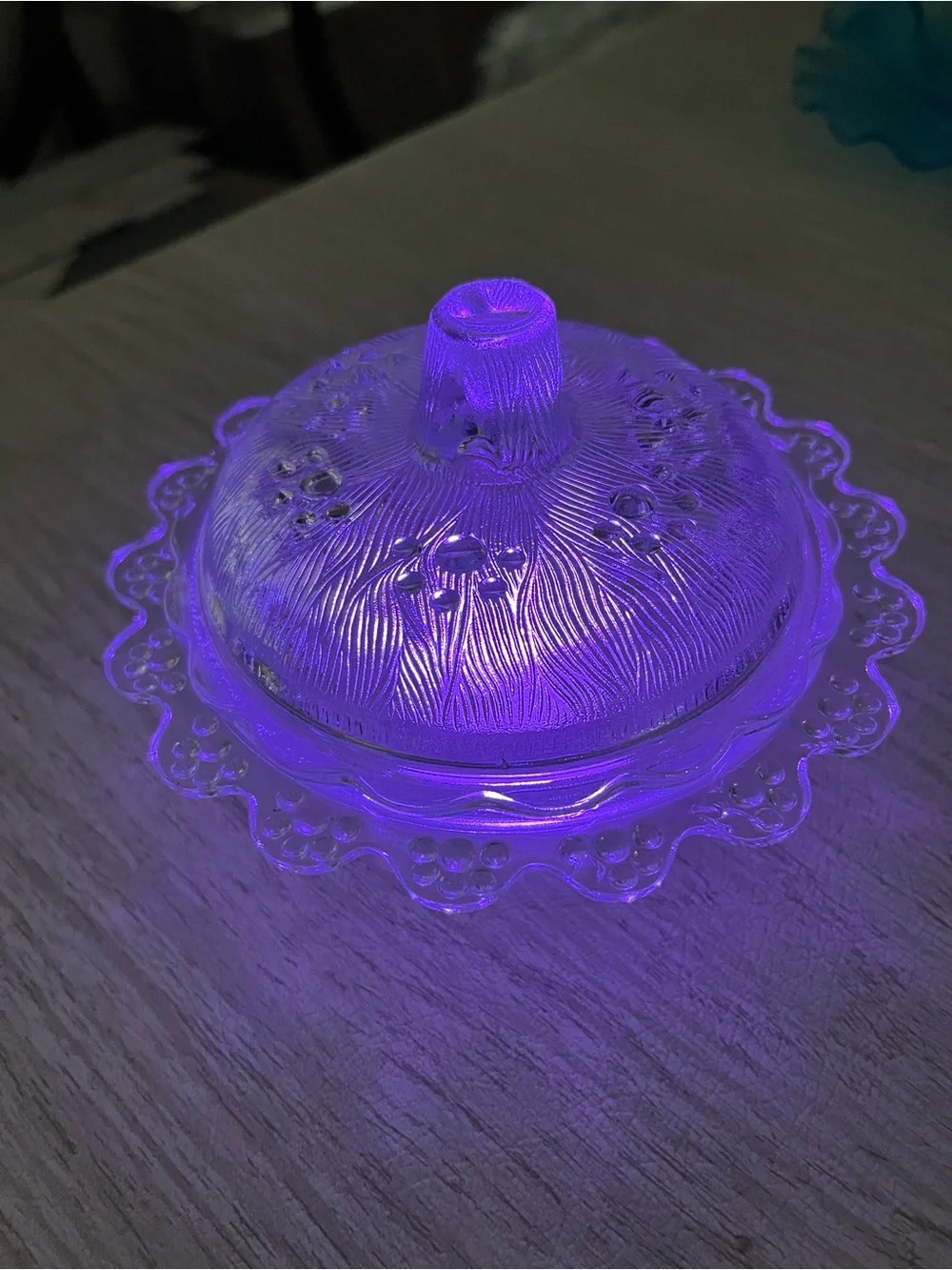 Vintage Clear Glass Butter Dish Fairy Lamp | Ribbed Glass Design